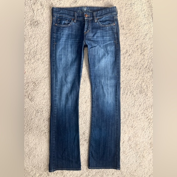 Womens Bootcut Jeans size 27 Low rise y2K Minimalist Preppy Blue Denim Plain - Picture 5 of 6